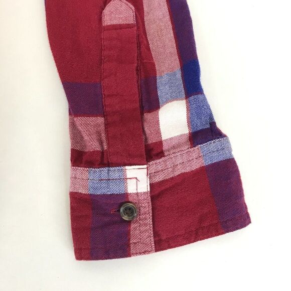 Old Navy Boyfriend Button Down Flannel Shirt Women's Size Medium Long Sleeves - Picture 5 of 8